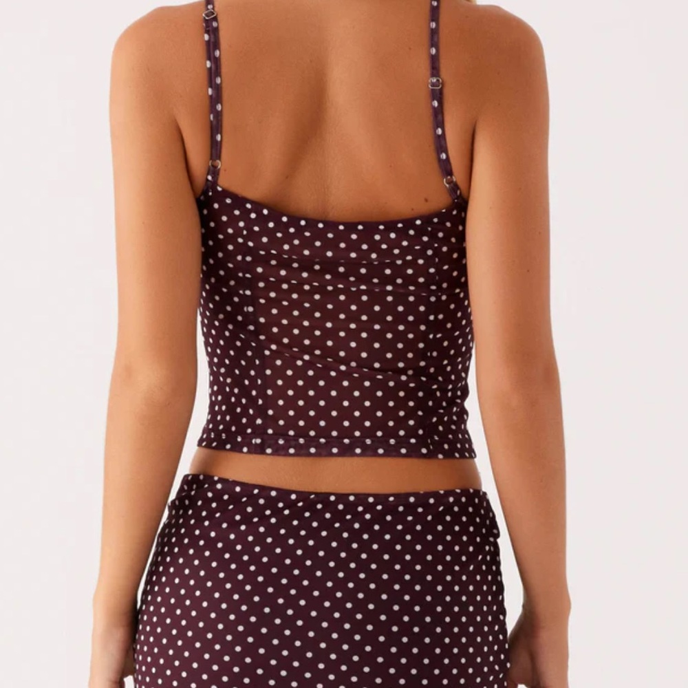 Peppermayo Buffy Top Burgundy Polka Dot - Picture 5 of 8